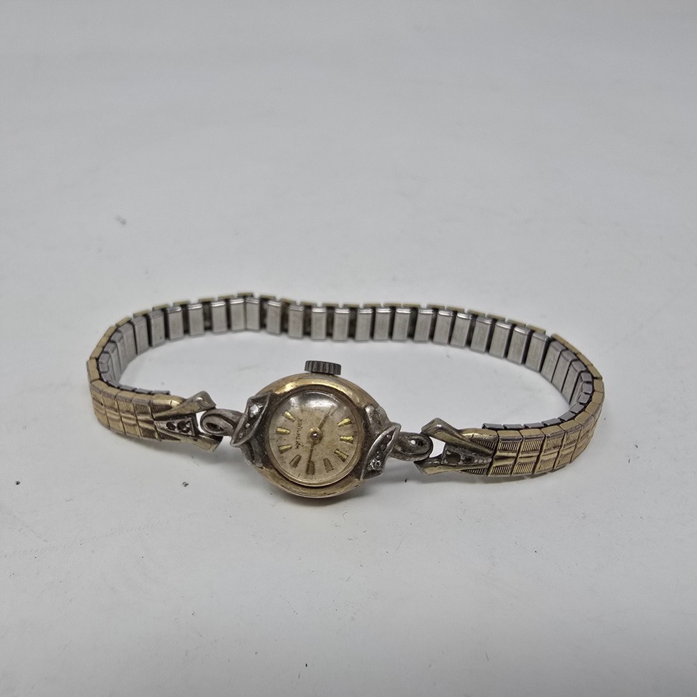 Vintage Wittnauer 10K Gold Filled Bezel Watch Speidel Expansion Band Two Tone